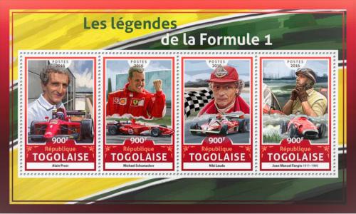 Poštové známky Togo 2016 Formule 1 Mi# 7904-07 Kat 14€