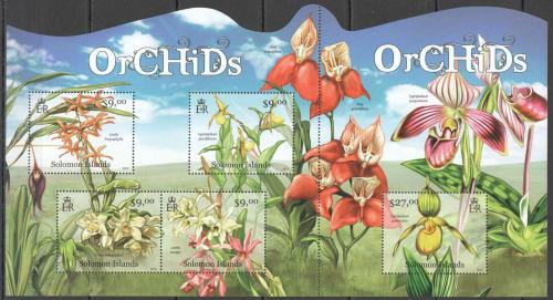 Poštové známky Šalamúnove ostrovy 2012 Orchideje Mi# 1446-50 Kat 21€