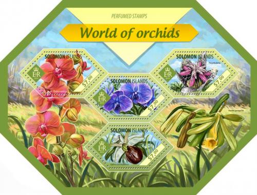 Poštové známky Šalamúnove ostrovy 2014 Orchideje Mi# 2597-2600 Kat 9.50€