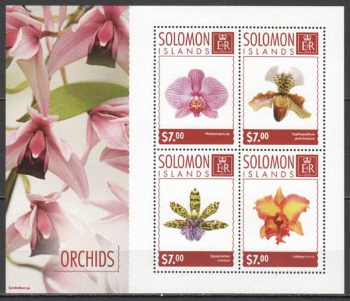 Poštové známky Šalamúnove ostrovy 2014 Orchideje Mi# 2802-05 Kat 9.50€