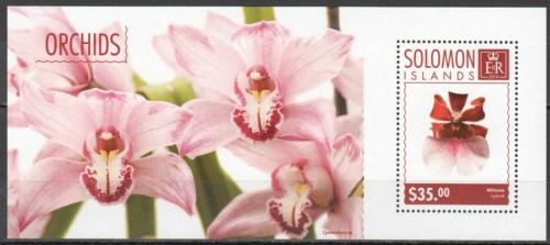Poštová známka Šalamúnove ostrovy 2014 Orchideje Mi# Block 342 Kat 12€