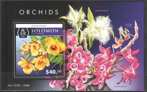 Poštová známka Šalamúnove ostrovy 2015 Orchideje Mi# Block 460 Kat 14€