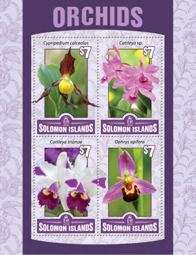 Poštové známky Šalamúnove ostrovy 2016 Orchideje Mi# 3516-19 Kat 8.50€