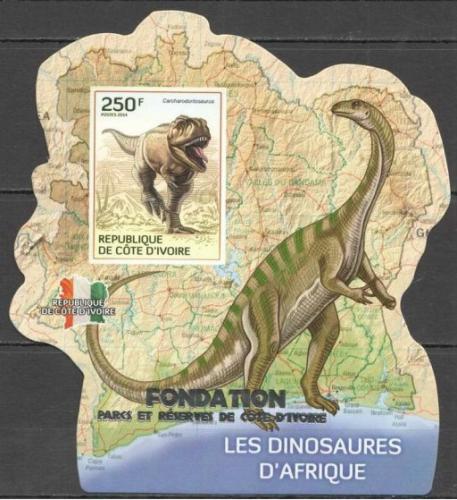 Poštová známka Pobrežie Slonoviny 2014 Dinosaury Mi# 1519 Block