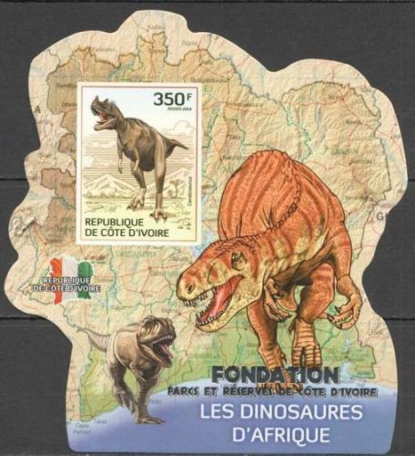 Poštová známka Pobrežie Slonoviny 2014 Dinosaury Mi# 1520 Block