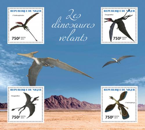 Poštové známky Niger 2014 Létající dinosaury Mi# 2927-30 Kat 12€