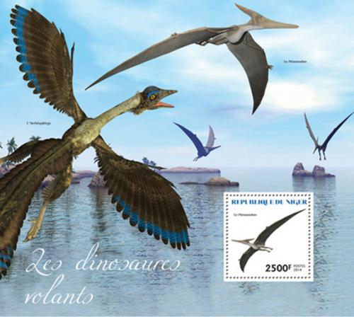 Poštová známka Niger 2014 Létající dinosaury Mi# Block 329 Kat 10€