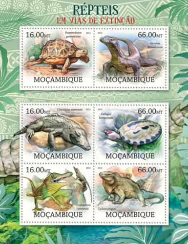 Potov znmky Mozambik 2012 Plazi na cest k vyhynut Mi# 5760-65 Kat 14