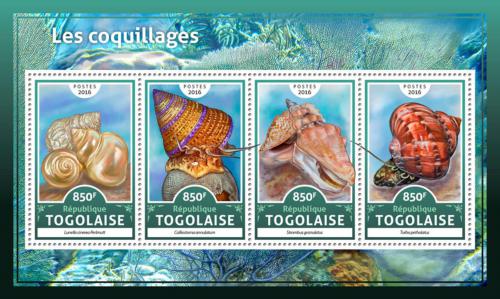 Poštové známky Togo 2016 Mušle Mi# 7824-27 Kat 13€