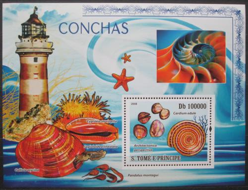 Poštová známka Svätý Tomáš 2008 Mušle Mi# Block 667 Kat 12€