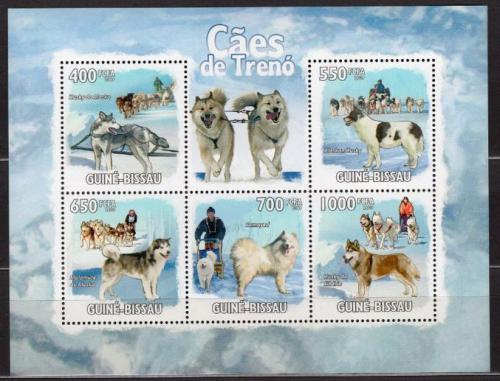 Poštové známky Guinea-Bissau 2009 Tažní psi Mi# 4456-60 Kat 13€