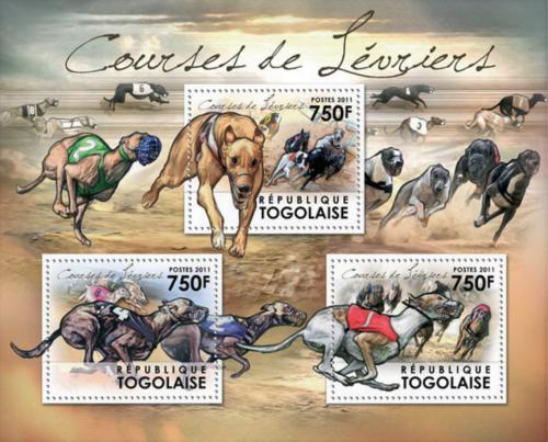 Poštové známky Togo 2011 Závodní psi Mi# 4317-19 Kat 9€