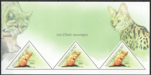 Poštové známky Guinea 2011 Divoké maèky Mi# Block 1997 Kat 18€