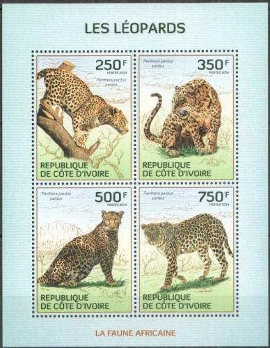 Poštové známky Pobrežie Slonoviny 2014 Levharti Mi# 1594-97