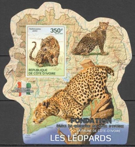 Poštová známka Pobrežie Slonoviny 2014 Levharti Mi# 1595 Block