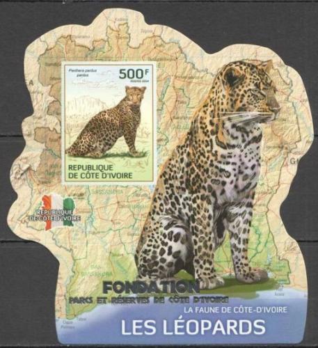 Poštová známka Pobrežie Slonoviny 2014 Levharti Mi# 1596 Block