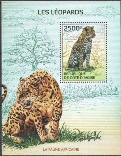Poštová známka Pobrežie Slonoviny 2014 Levharti Mi# Block 206 Kat 11€