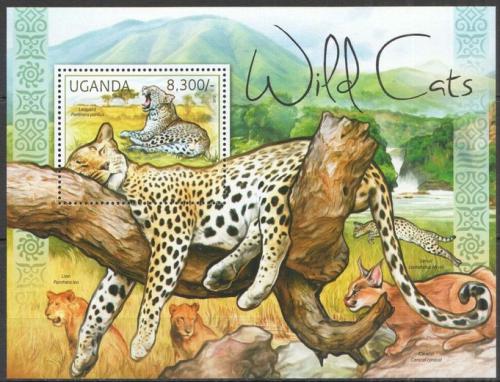 Poštová známka Uganda 2012 Maèkovité šelmy Mi# Block 378 Kat 8€