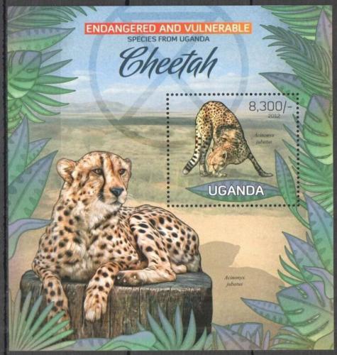 Poštová známka Uganda 2012 Gepard štíhlý Mi# Block 410 Kat 8€