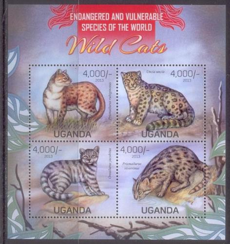 Poštová známka Uganda 2013 Maèkovité šelmy Mi# 3045-48 Kat 19€