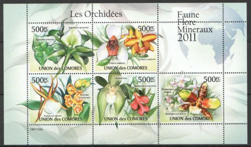 Poštové známky Komory 2011 Orchideje Mi# 2953-57 Kat 12€