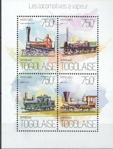 Poštové známky Togo 2013 Parní lokomotívy Mi# 5441-44 Kat 12€