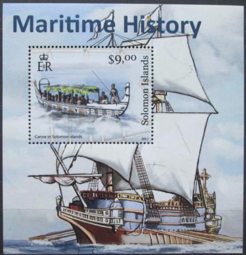 Poštová známka Šalamúnove ostrovy 2012 Plachetnice a kánoe Mi# 1517 Block 