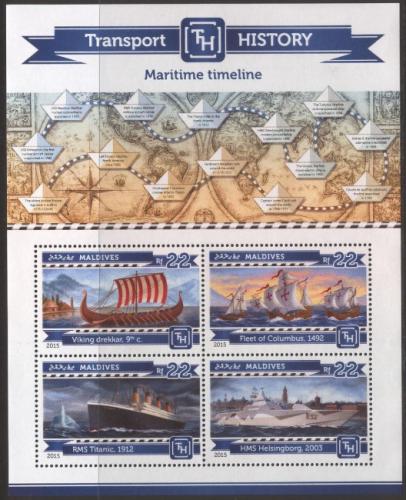 Poštové známky Maldivy 2015 Lode Mi# 5510-13 Kat 11€