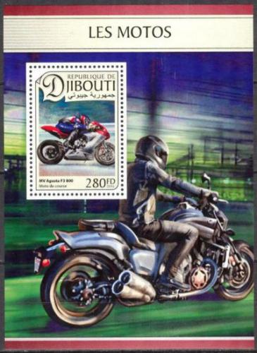 Poštová známka Džibutsko 2016 Motocykle Mi# 1355 Block