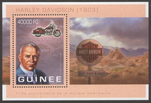 Poštová známka Guinea 2013 Motocykle Harley Davidson Mi# Block 2247 Kat 16€