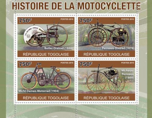 Poštové známky Togo 2010 Historické motocykly Mi# 3754-57 Kat 8€