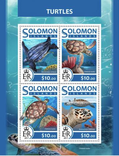Poštové známky Šalamúnove ostrovy 2017 Korytnaèky Mi# 4436-39 Kat 12€
