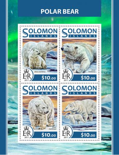 Poštové známky Šalamúnove ostrovy 2017 ¼adový medvede Mi# 4466-69 Kat 12€ 