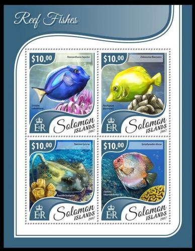 Poštové známky Šalamúnove ostrovy 2017 Ryby Mi# 4657-60 Kat 12€