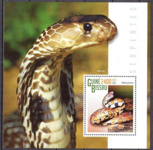 Poštová známka Guinea-Bissau 2015 Hady Mi# Block 1318 Kat 9€