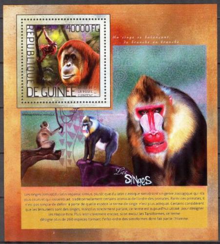 Poštová známka Guinea 2014 Opice Mi# Block 2374 Kat 16€