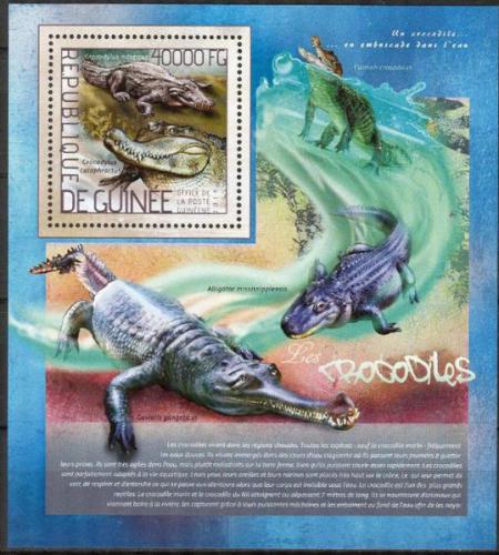 Poštová známka Guinea 2014 Krokodíly Mi# Block 2360 Kat 16€