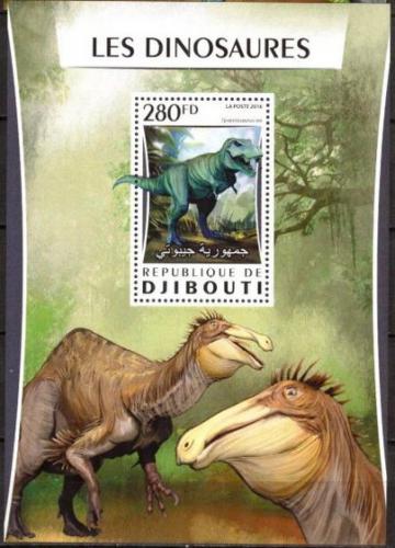 Poštová známka Džibutsko 2016 Dinosaury Mi# 1039 Block