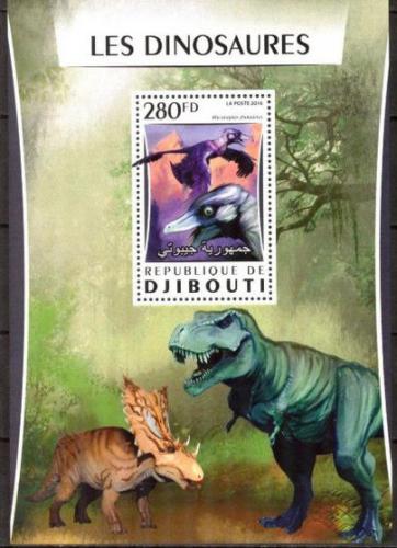 Poštová známka Džibutsko 2016 Dinosaury Mi# 1040 Block