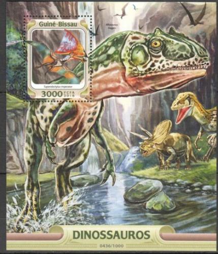 Poštová známka Guinea-Bissau 2016 Dinosaury Mi# Block 1458 Kat 11€