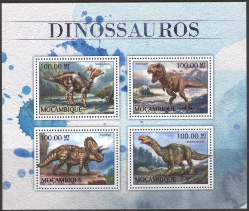 Poštové známky Mozambik 2016 Dinosaury Mi# 8909-12 Kat 22€