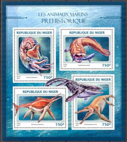 Poštové známky Niger 2016 Moøští dinosaury Mi# 4432-35 Kat 12€