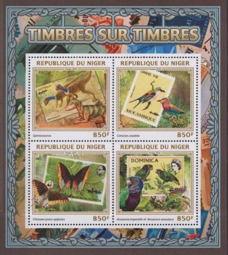 Poštové známky Niger 2016 Dinosaury na známkách Mi# 4592-95 Kat 13€
