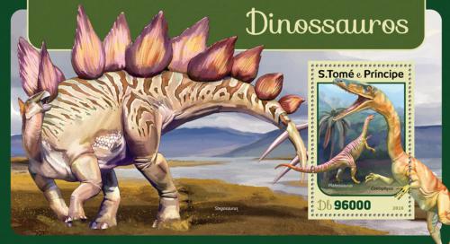 Poštová známka Svätý Tomáš 2016 Dinosaury Mi# Block 1218 Kat 10€