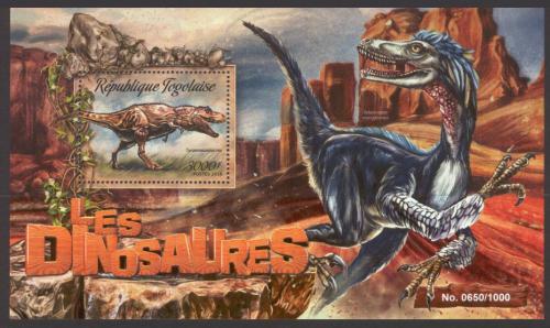 Poštová známka Togo 2016 Dinosaury Mi# Block 1287 Kat 12€