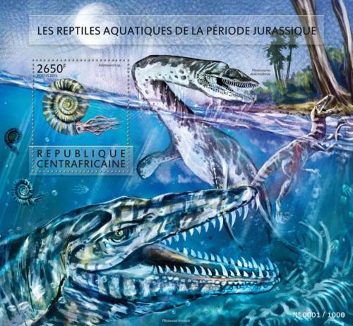 Poštová známka SAR 2015 Vodní dinosaury Mi# Block 1338 Kat 12€