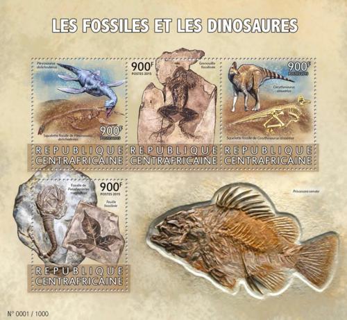 Poštové známky SAR 2015 Dinosaury a fosílie Mi# 5895-98 Kat 14€