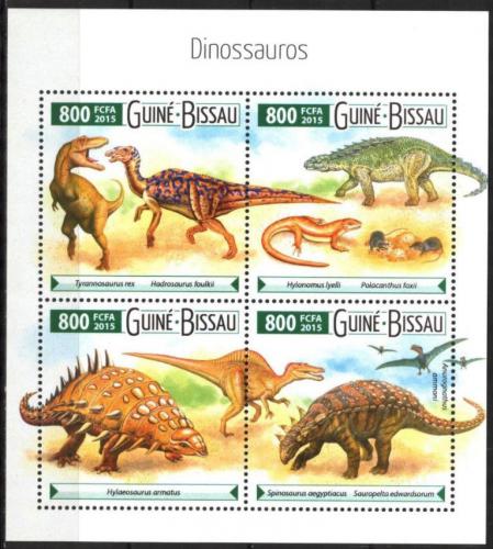 Poštové známky Guinea-Bissau 2015 Dinosaury Mi# 8035-38 Kat 12€