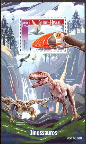 Poštová známka Guinea-Bissau 2015 Dinosaury Mi# Block 1429 Kat 11€