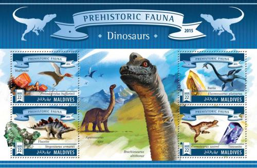 Poštové známky Maldivy 2015 Dinosaury Mi# 5795-98 Kat 11€